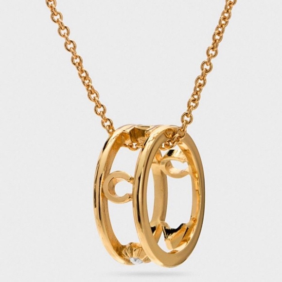 Coach Jewelry - Coach | Gold Pave Ring Necklace